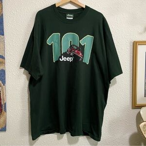 Jeep authentic mens 2XL‎ preshrunk cotton T-shirt Dark Green 101 Graphic Tee